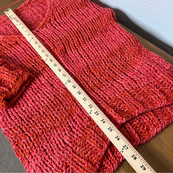 New Free People Women’s Sweater Georgia V-neck Tunic 2 Sleeve Size Small Red$148 - Picture 7 of 14